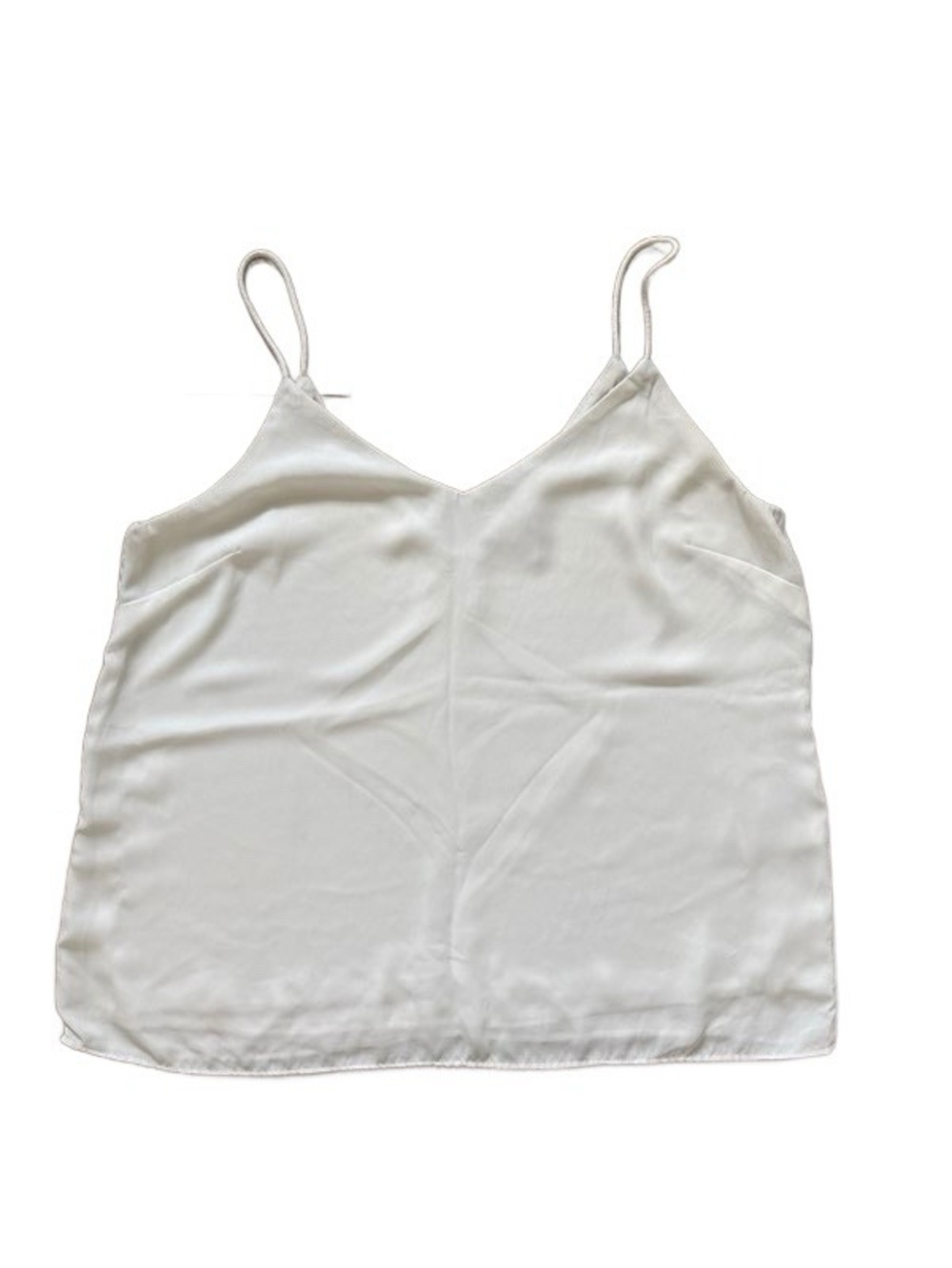 H&M Cream Satin V-Neck Camisole with Spaghetti Straps